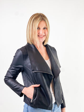 Leather Weather Jacket in Black by Clara Sunwoo