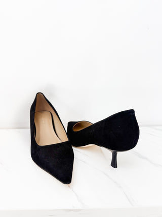 Her Black Suede Heel