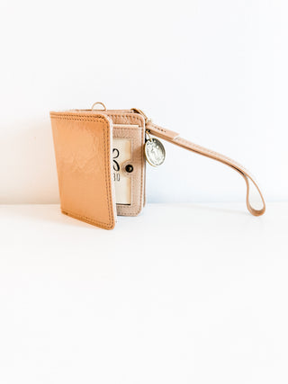 Coin Wristlet Wallet in Stone Gloss by HOBO