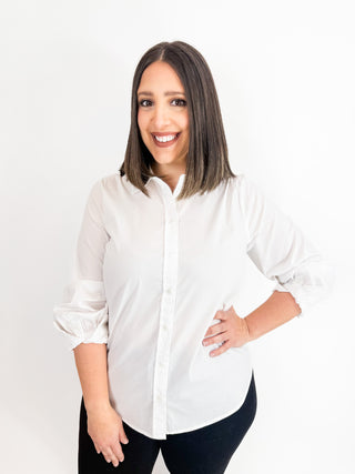 Adjustable Slv Button Top in White by Liverpool
