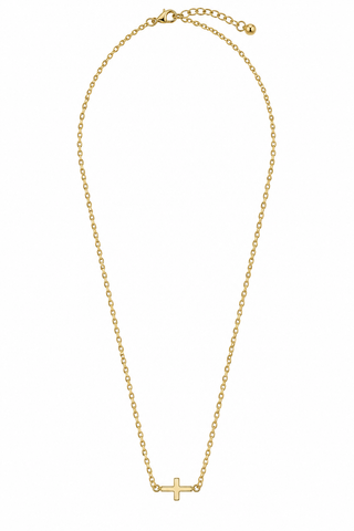 Dainty Cross Necklace by Chansutt Pearls