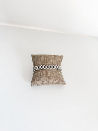Silver Diamond Watch Band Bracelet by Chansutt Pearls