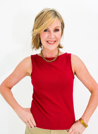 PREORDER Slvls Boat Neck Top in Deep Cranberry by Liverpool
