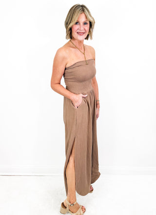 Taupe Ten Look Jumpsuit by Elan