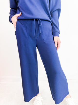 Pull On Wide Leg Crop in Deep Midnight by Liverpool