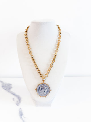Two Toned Coin Necklace by Chansutt Pearls