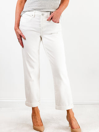 The Keeper Boyfriend Denim in Bright White by Liverpool