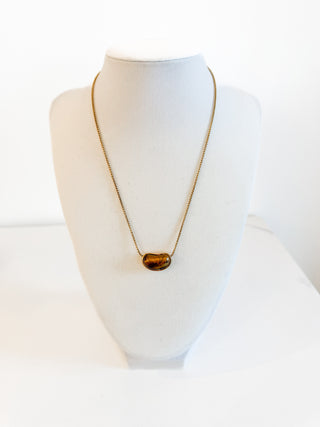 Angie Tiger Eye Pendant Necklace by Sahira