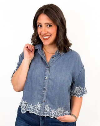 Ansel Top in Tercel Embroidered by Dear John