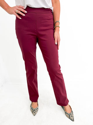 On the Move Pant in Burgundy