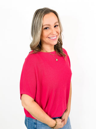 Center Stage Top in Tomato Red