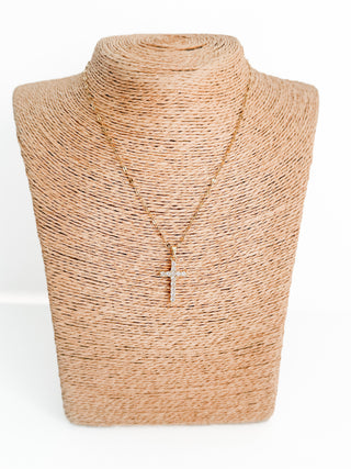 Sparkle Cross Necklace by Chansutt Pearls