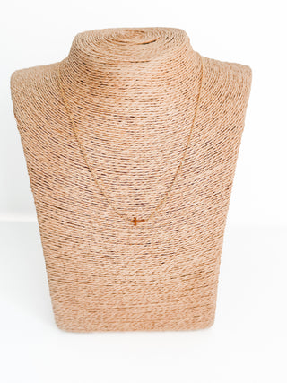 Dainty Cross Necklace by Chansutt Pearls