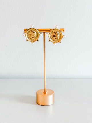 Pearl Coin Earrings by Chansutt Pearls