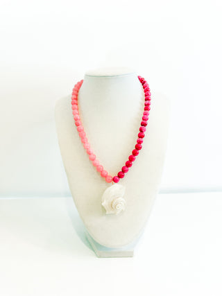 Pink Seashell Necklace by Chansutt Pearls