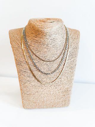 Two Toned Layered Necklace by Chansutt Pearls