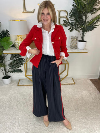 Styled by Val: Peplum Jacket in Fire Brick.