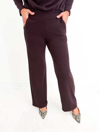 Preorder First Class Travel Pant in Eggplant by Clara Sunwoo