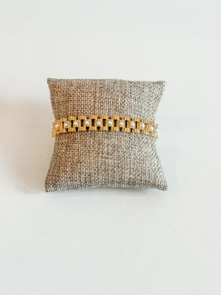 Pearl Gold Watch Band Bracelet by Chansutt Pearls