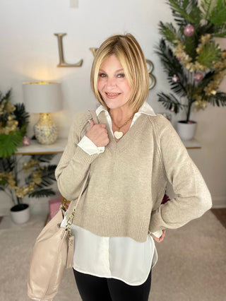Styled by Val: Taupe-Ally Polished Sweater