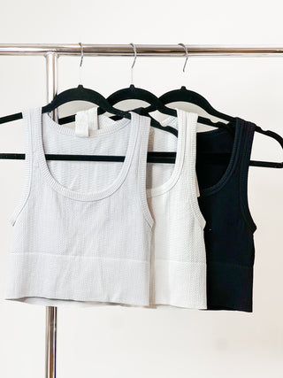 Basic Shades Textured Crop Top
