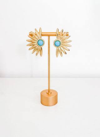 Turquoise Sunburst Earrings by Sahira