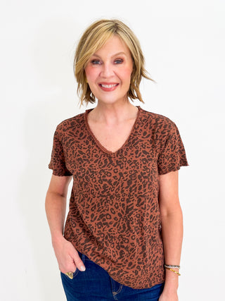 Vanya Top in Brown Leopard by Dear John