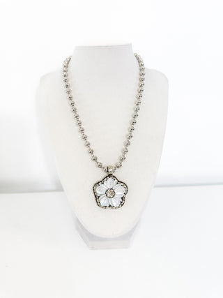 Abalone Shell Flower Necklace by Belle Via