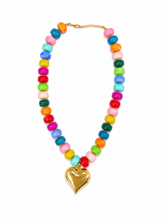 Colorful Heart Necklace by Chansutt Pearls