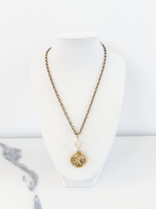 Lion Medallion Necklace by Belle Via