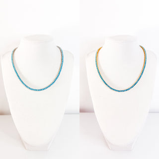 Karla Tennis Necklace in Tuquoise by Sahira