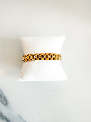 Gold Diamond Watch Band by Chansutt Pearls