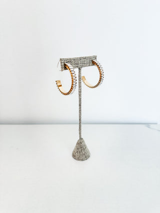 Large Diamond Hoops by Chansutt Pearls