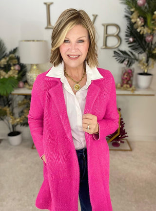 Styled by Val: Coatigan in Deep Raspberry Pink