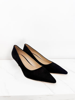 Her Black Suede Heel