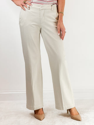 Kelsey Wide Leg Trouser in Bone by Liverpool