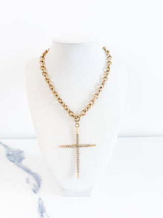 Luxe Cross Necklace by Chansutt Pearls