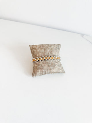 Pearl Two Toned Watch Band Bracelet by Chansutt Pearls