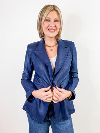 Liquid Love Blazer in Navy by Clara Sunwoo