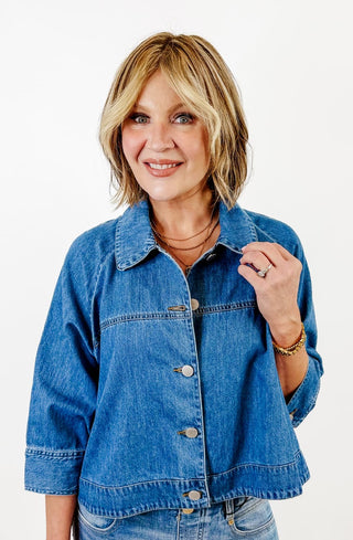 Cristo Jacket in Mid Blue by Dear John