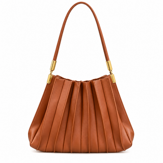 Pleat to Meet You Bag in Saddle