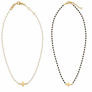 Elsa Side Cross Necklace