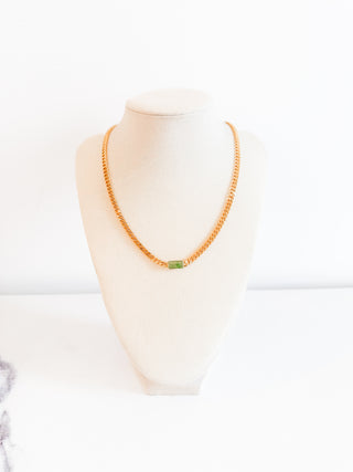 Luxe Green Bar Necklace