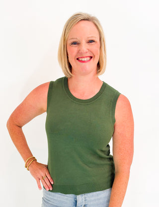 Simple Style Top in Green