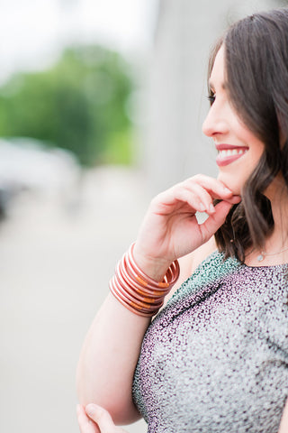 Rose Gold All Weather Bangles by BuDhaGirl (set of 9)